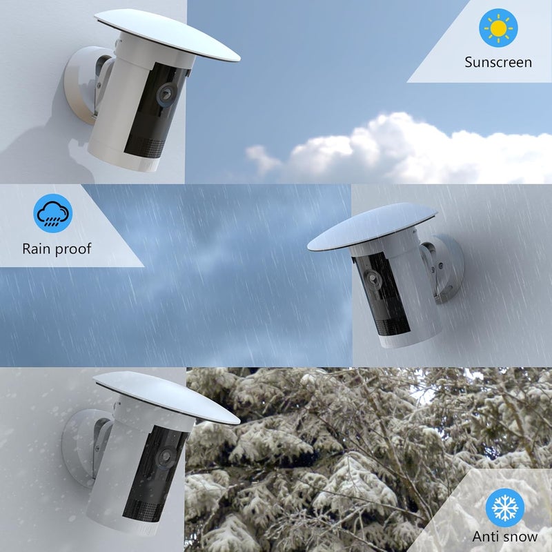 HOLACA Sun Rain Shade Camera Cover for R-ing Outdoor Camera Plus, Camera Shield Protective Case for Resistant UV, Easy to Install (White) - Image 5